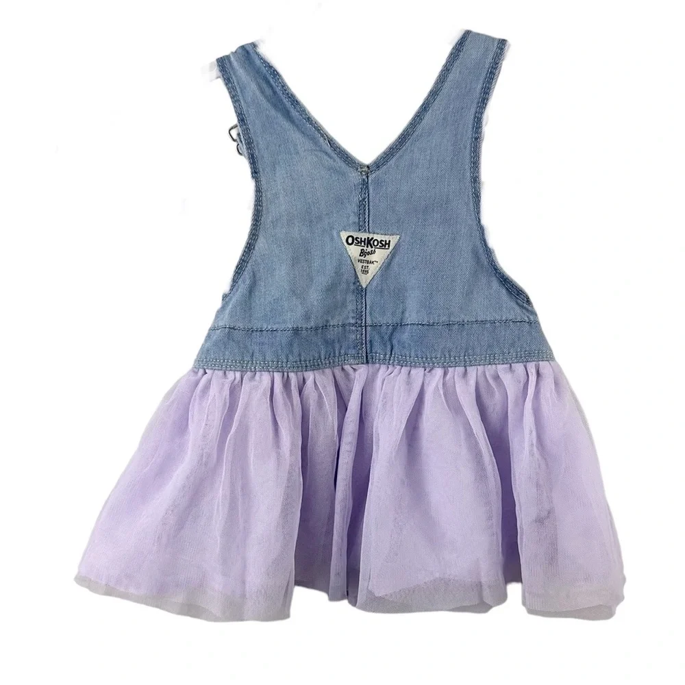 Oshkosh Unicorn Tulle Overall Denim Dress